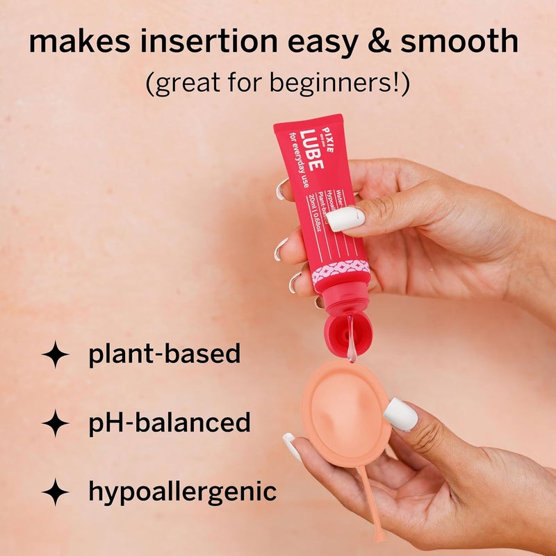 Pixie Cup Pixie Menstrual Cup & Disc Duo Kit for Feminine Care - Most Comfortable Reusable Period Cup & Disc - Buy One We Give One - with Guide, Flushable Wipes, Lube, Feminine Wash, Carry Cup & Storage Bag - Image 5